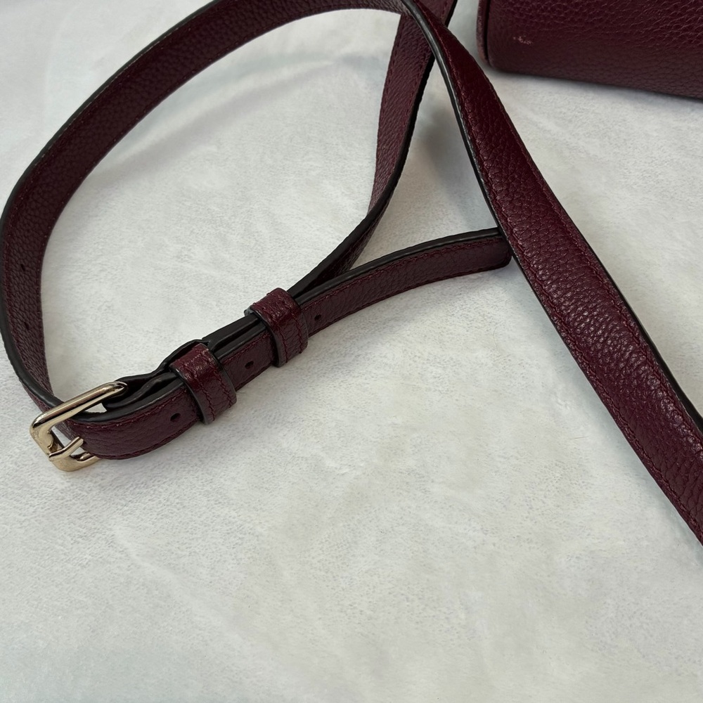 Kate Spade Mulberry Street Pyper Camera Bag Crossbody Burgundy Leather - Picture 2 of 14